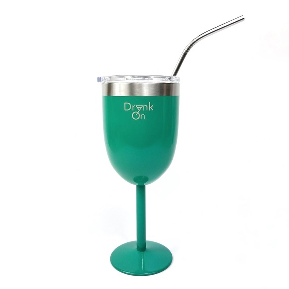 10oz Stainless Steel Wine Tumbler w/ a FREE Straw - Picture 3 of 7